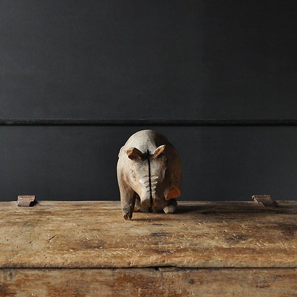 木彫りの動物・2/フランスアンティーク雑貨 プリミティブアート オブジェ 動物 博物アンティーク【Sibora】