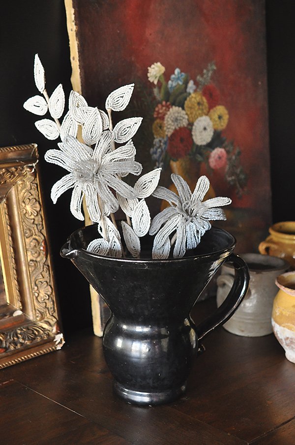 フランス アンティーク リュネビル 瓶 ピシェ ジャグ 陶器 花瓶 - インテリア小物