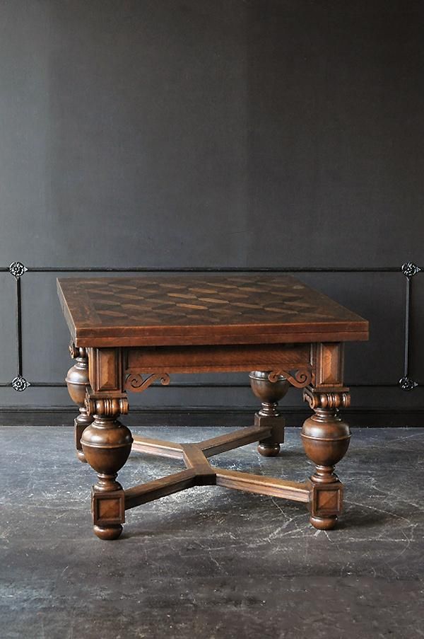 ♡テギョン大好き♡フランスアンティーク　スクエアテーブル 存在感あるフランス製アンティークダイニングテーブル