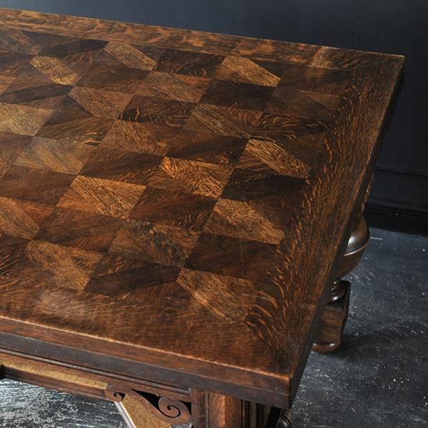 ♡テギョン大好き♡フランスアンティーク　スクエアテーブル フランスアンティークオークダイニングテーブル (ta024-038