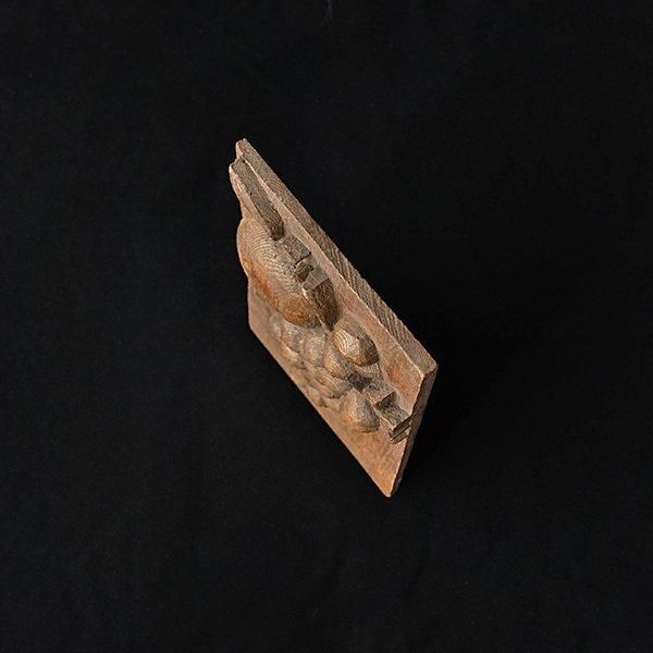 アンティーク　木製彫刻飾り花板 1&2 2枚セット 深彫り 木彫板 20mm （大） 桂 300×200×20mm | ゆめ画材