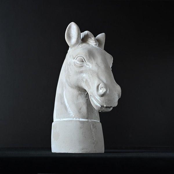 フランス・パリ　アンティーク市購入　美しい石膏像　オブジェ♪ 石膏・馬/フランスアンティーク雑貨 石膏像【Sibora】