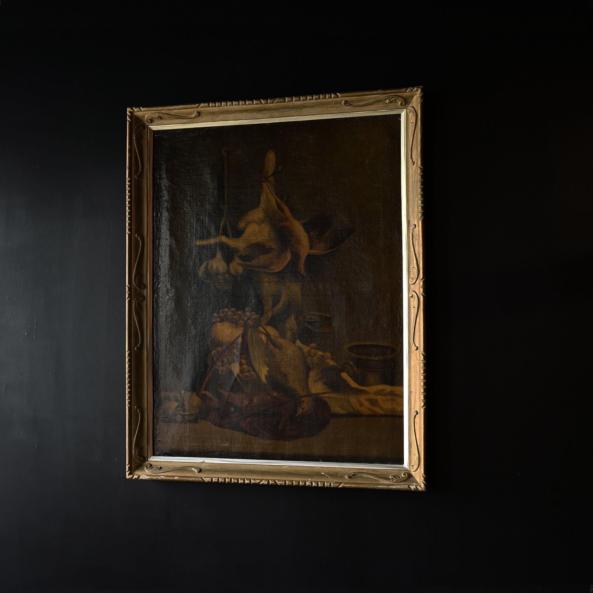 西洋アンティーク フランス19世紀絵画 ブーケ・薔薇 静物画