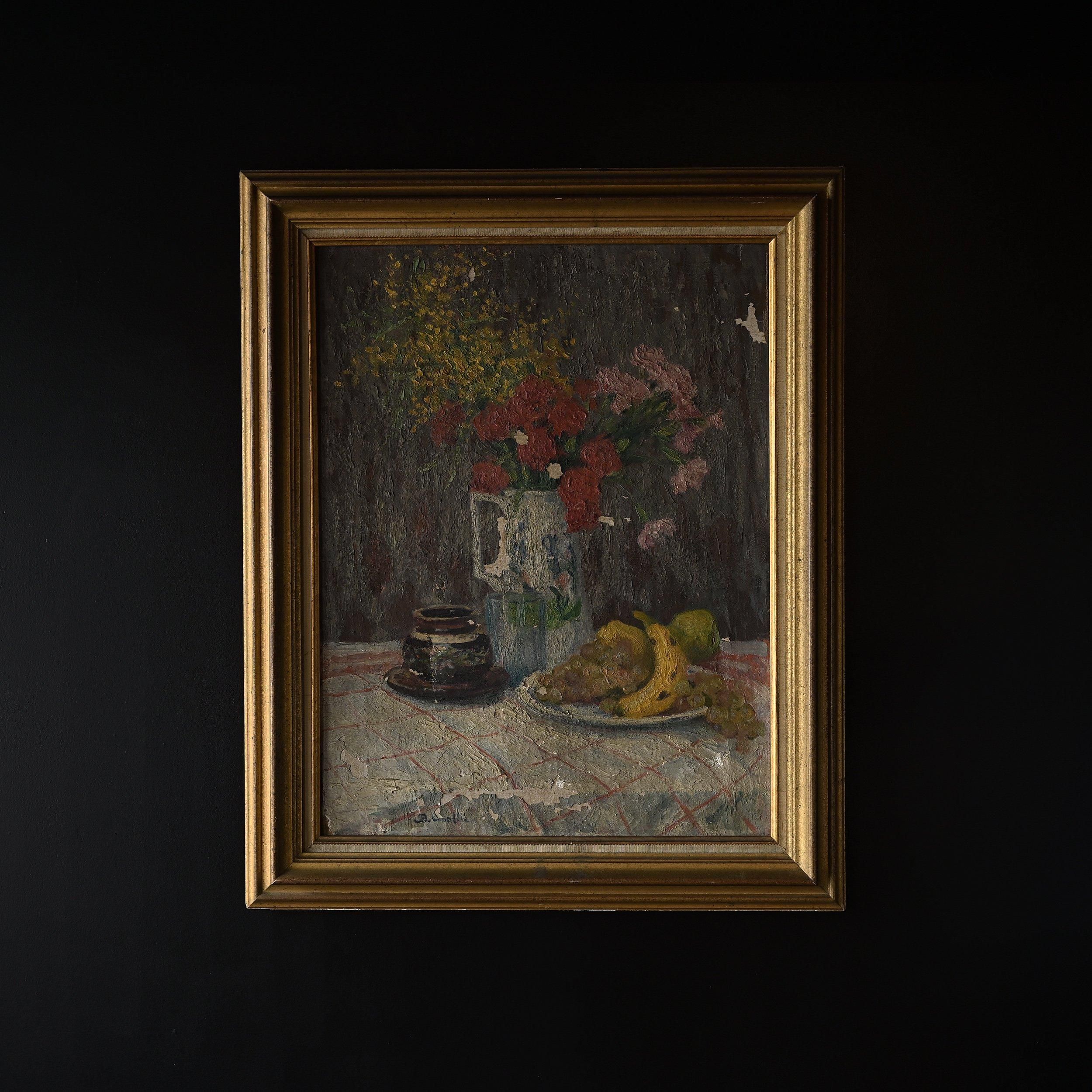 フランス　アンティーク　手描き　絵画　静物画 静物画・4 | フランスアンティーク雑貨のSibora