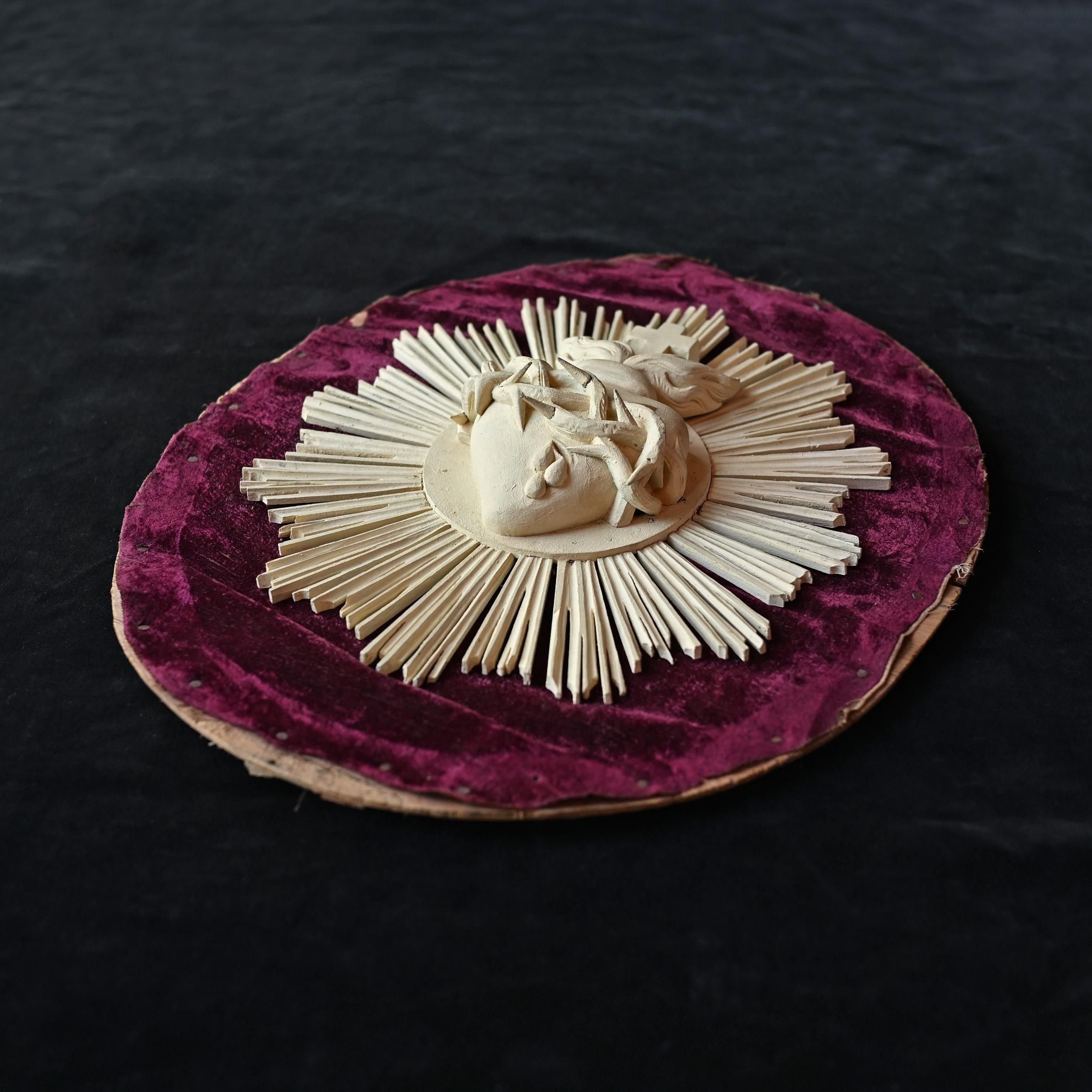 アンティーク キリストの心臓/マリア様 宗教オブジェ Sibora【シボラ】