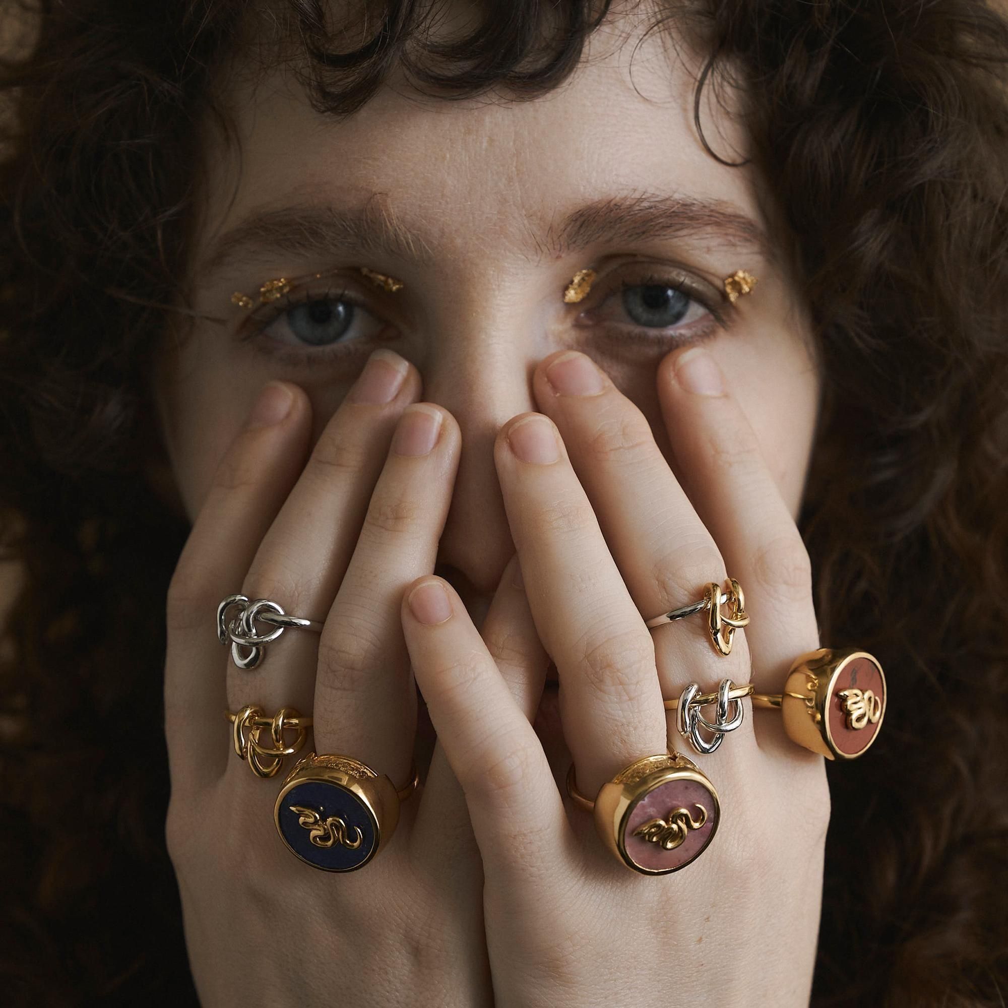 "eimiess" Ring��Asclepius Base / Silver Snake / Gold