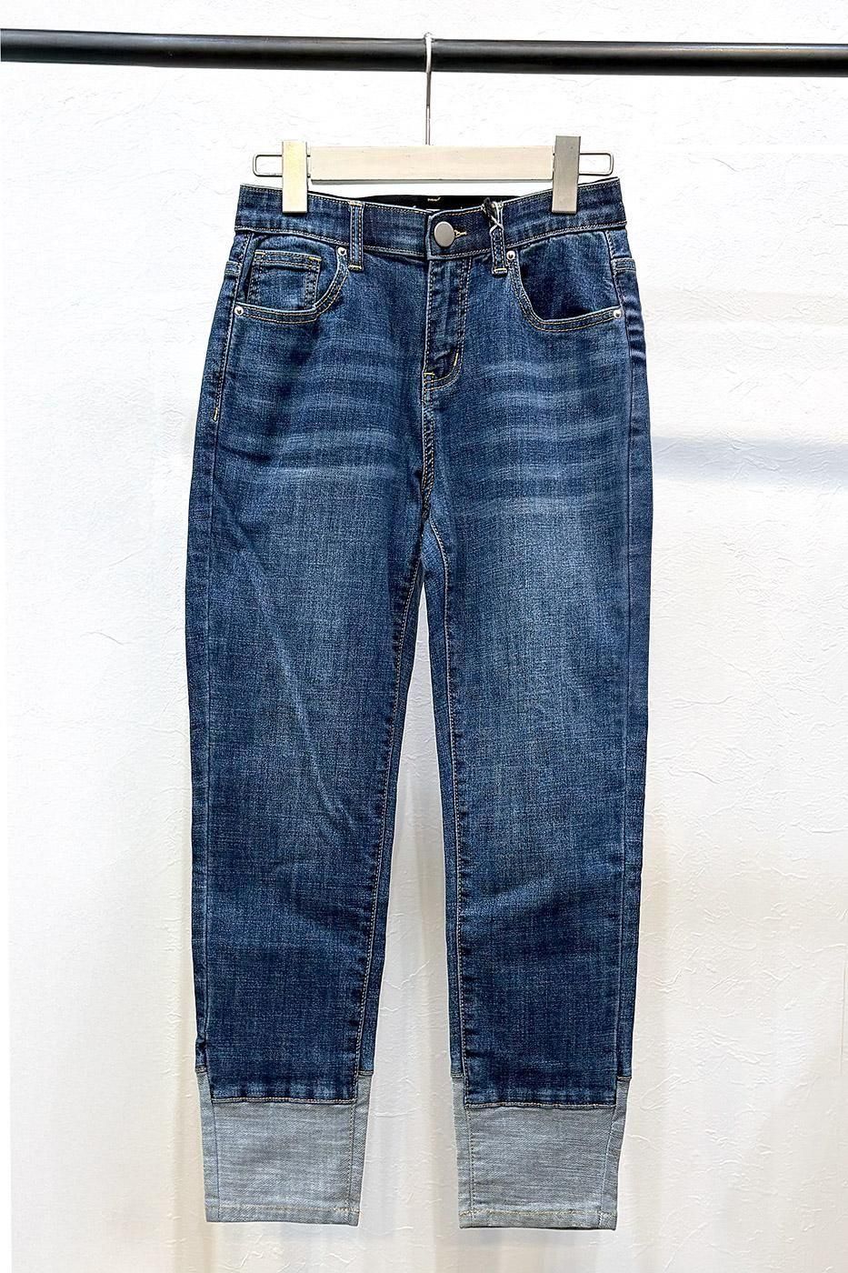 INDIMARK | 折り返し風デザイン ボーイフレンドデニム - インディ