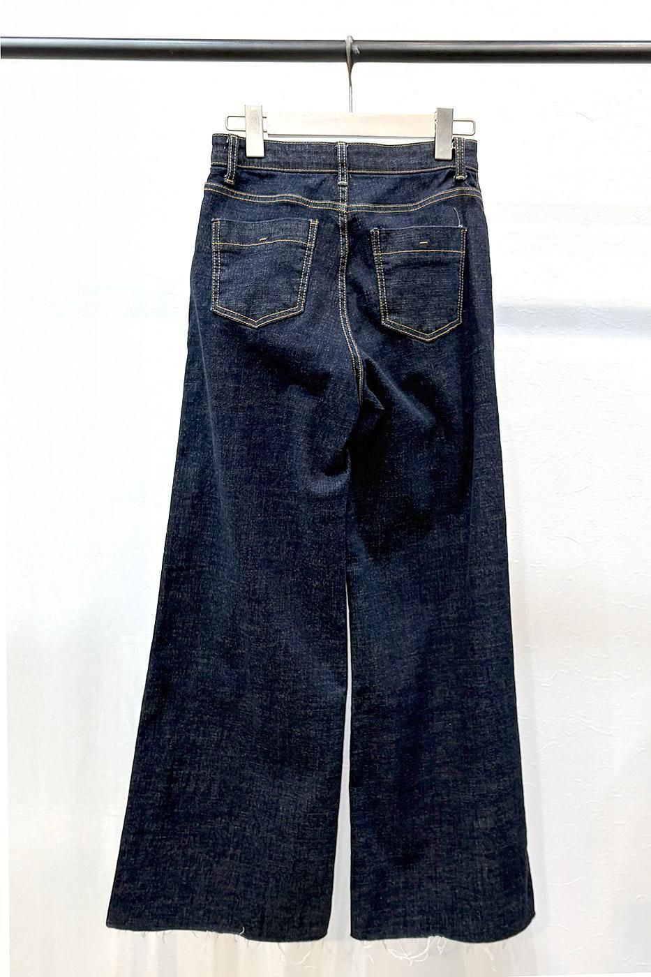 ティビ　tibi 美品　インディゴ　濃紺　デニムパンツ　24. INDIMARK カットオフ ワイド デニム インディゴ WJ155