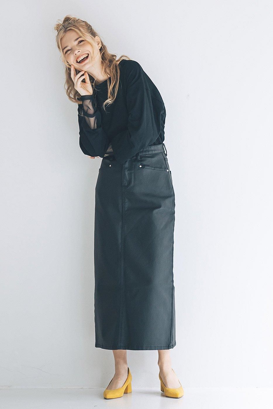 ※セール中※【インディマーク】人気のコーティングスカート XL INDIMARK ウレタンコーティングスカート ブラック WJ141