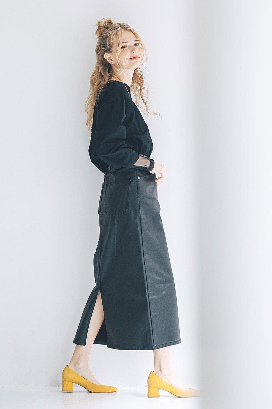 ※セール中※【インディマーク】人気のコーティングスカート XL INDIMARK ウレタンコーティングスカート ブラック WJ141