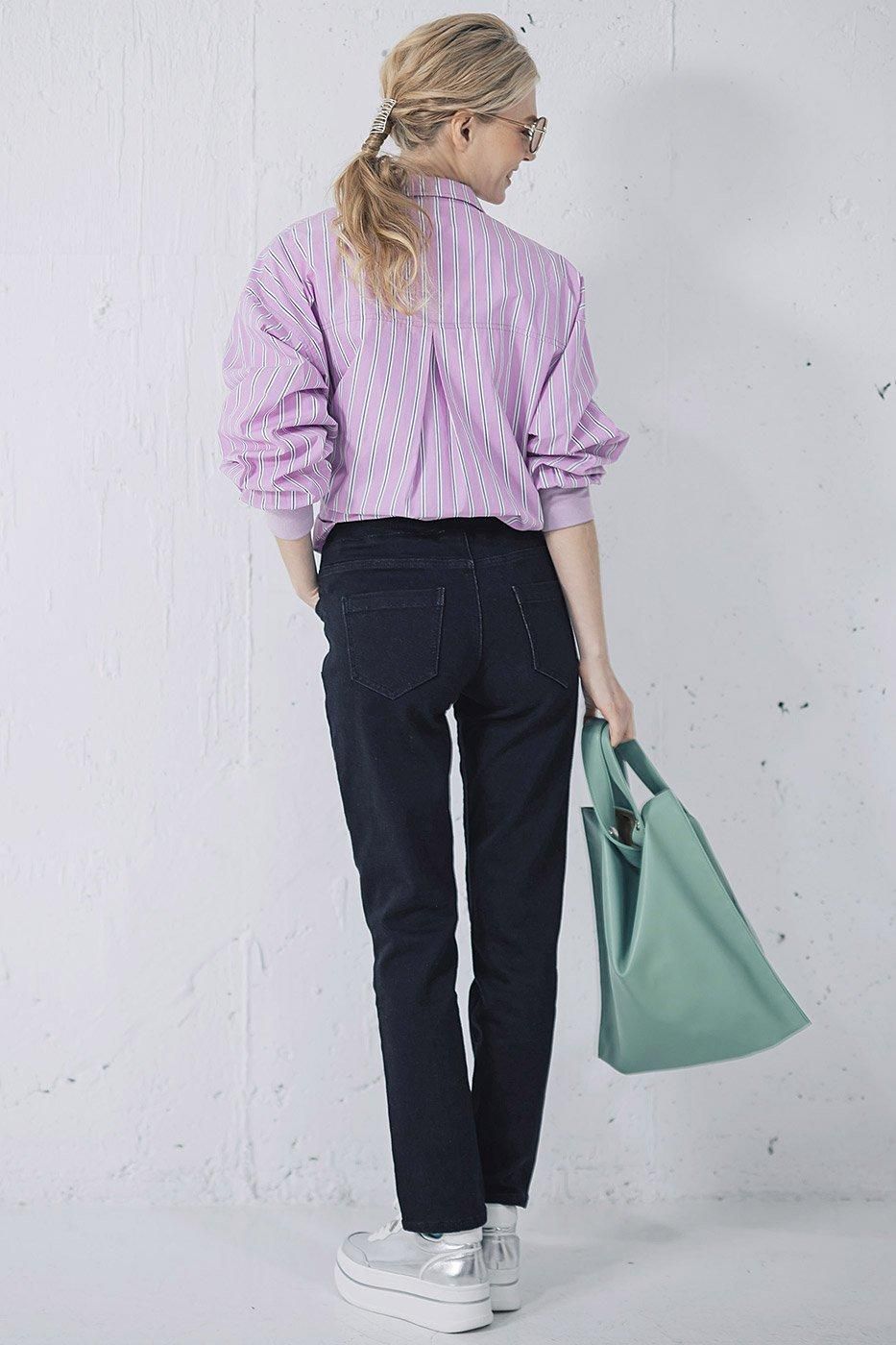 INDKNIT ピンタックストレートデニム | ブラック - インディ