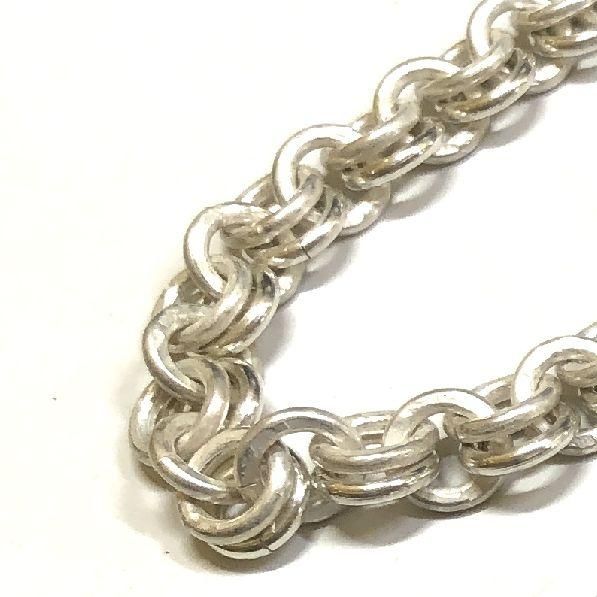 ボリューム抜群!!シルバー925ダブルチェーンブレスレット☆メンズ
