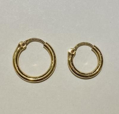 【kensscratch】K18,イエローゴールド,フープピアス,シンプル,ボリューミー,18G,gold,pierce,