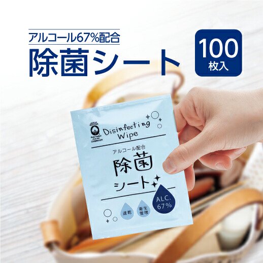 アルコール除菌シート 個包装 ウェットティッシュ 日本製 大判 100枚