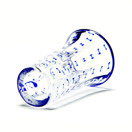 縄文一口ビール（青）｜伝統的な宙吹きガラスのグラス｜肥前びーどろ