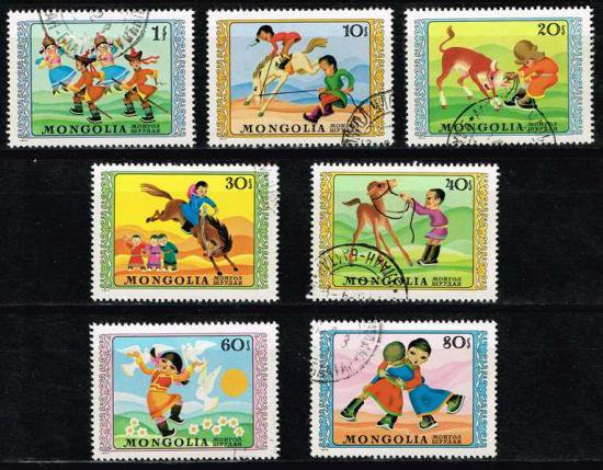子供の日の切手/モンゴル1974年7種完（済）　動物・鳥 - 切手の通信販売/スタンプロード