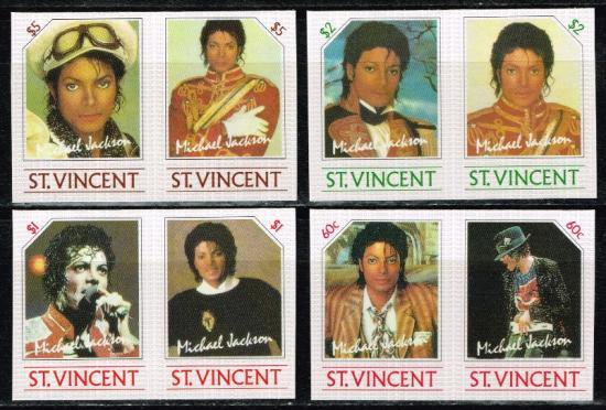 【無目打】マイケル・ジャクソンの切手 セントビンセント1985年8種完　音楽 - 切手の通信販売/スタンプロード