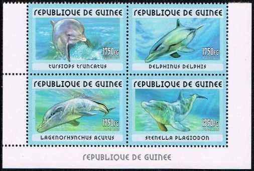 イルカの切手 ギニア02年4種田型 海豚 切手の通信販売 スタンプロード
