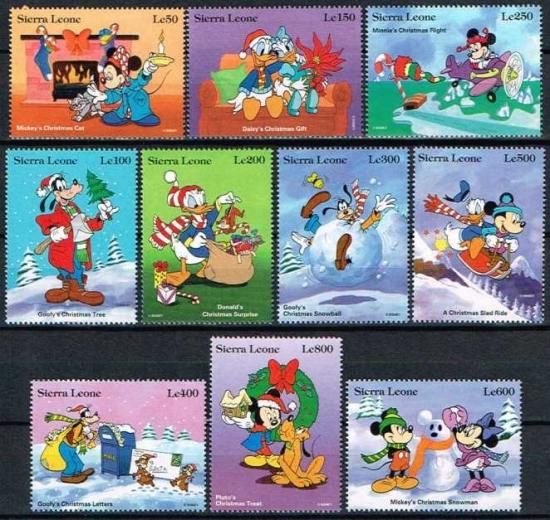 ディズニーのクリスマス切手 シエラレオネ1995年10種完 切手の通信販売 スタンプロード