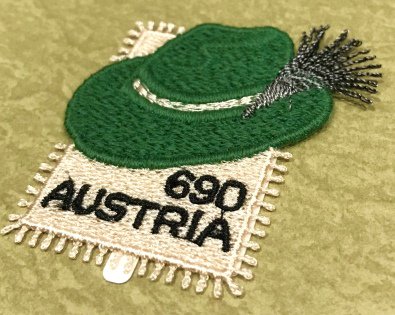 刺繍でできた切手 オーストリア2018年・帽子1種完 - 切手の通信販売