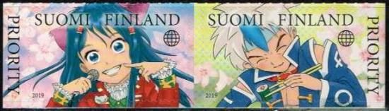 日本アニメの影響をテーマにしたフィンランドの切手 19年2種完 花 桜 切手の通信販売 スタンプロード