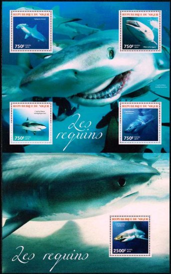 サメの切手 ニジェール14年2シートセット 鮫 魚 切手の通信販売 スタンプロード
