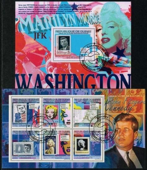 3982 外国切手 ギニア 2009年 マリリン・モンローとジョン・F