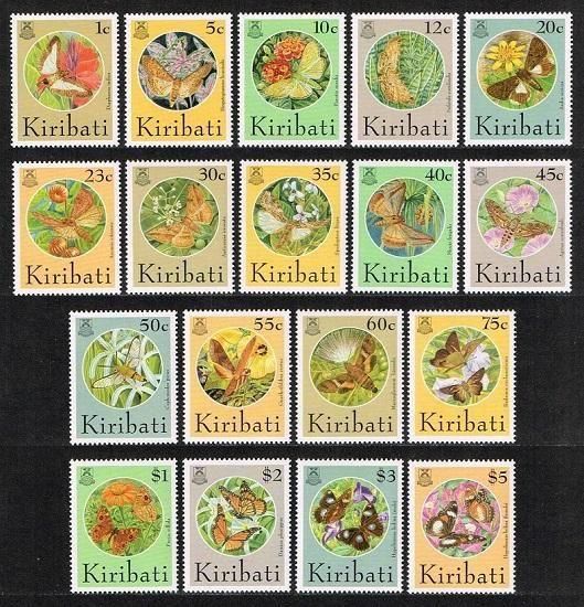 蝶と蛾の切手 キリバス1994年18種完　昆虫