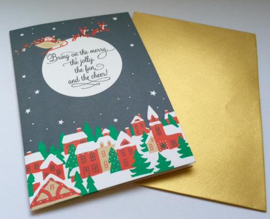 立体クリスマスカード サンタさんとトナカイがやってくる 切手の通信販売 スタンプロード