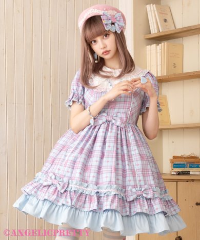 Angelic Pretty Sprinkle Heart Tartan シロ-