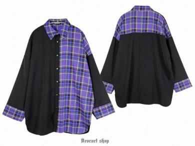 【原価ぶっ壊し割引】チェック柄ウールオーバーシャツ セール】オーバーサイズ チェックシャツ（シャツ/ブラウス