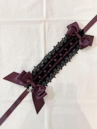Alice and the Pirates ヘッドドレス 黒 ボンネット リボン Dolly Ribbon Headdress by Alice and the Pirates