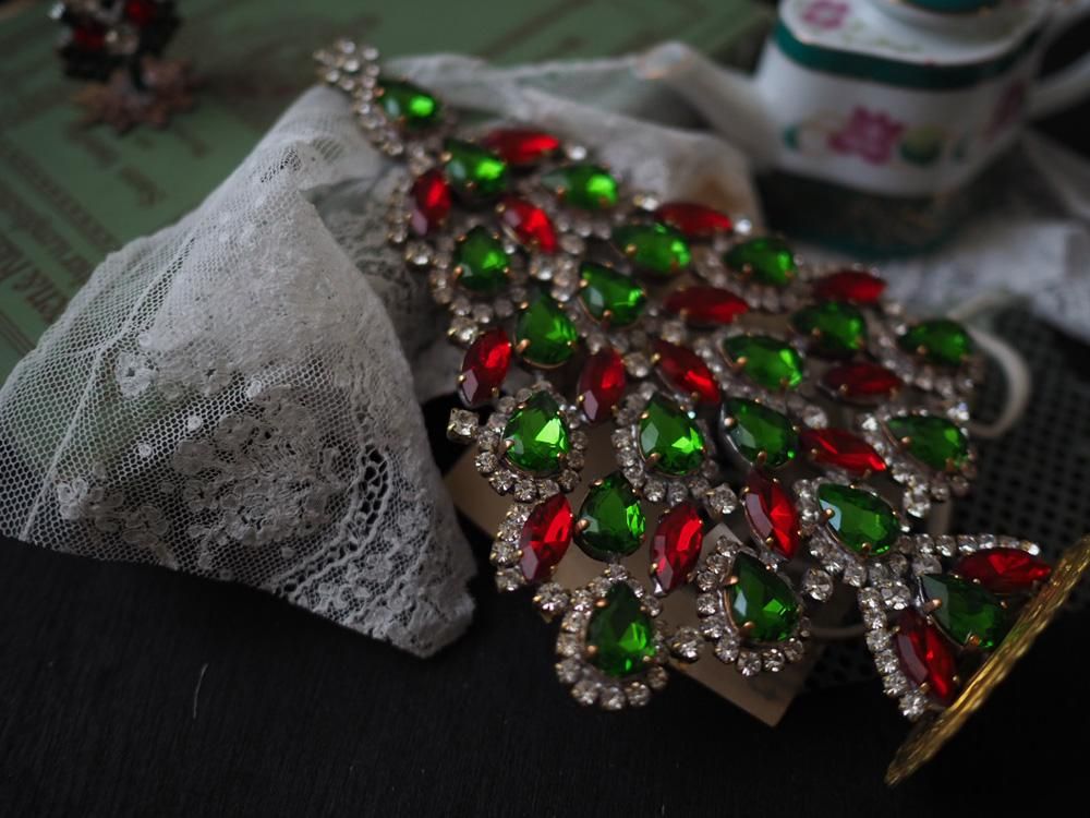 チェコガラスのクリスマスツリーラインストーン