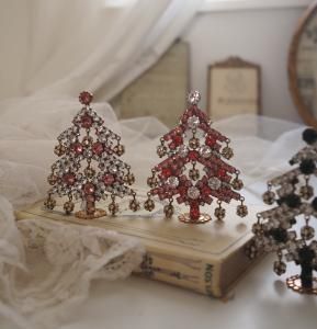 チェコガラスのクリスマスツリーpurpleXviolet