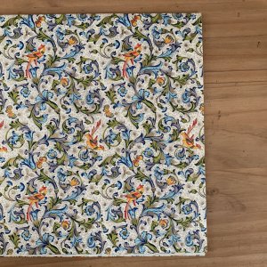 Italian gift wrappingpaper -classic flowerblue