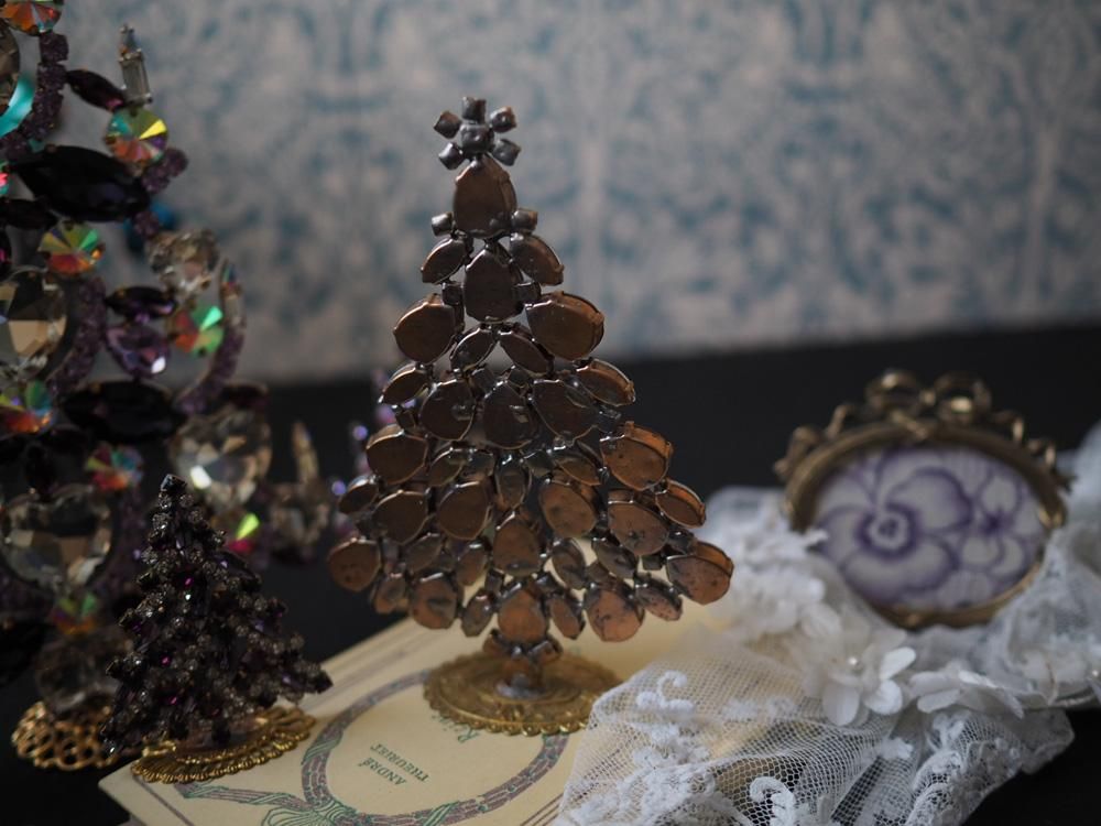 特大チェコガラスツリー/Husar.D刻印付/手作り/ブラウンピンク/クリスマス 特大チェコガラスツリー/Husar.D刻印付/手作り/ブラウンピンク