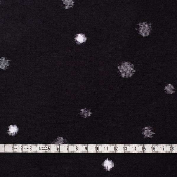 久留米絣 ぼたん雪／黒 - kurume kasuri textile