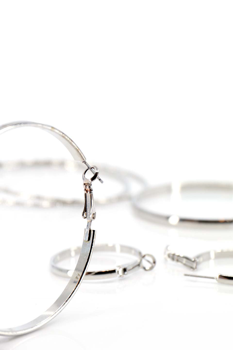 Spring Locked Metal Hoop Earring Set フープピアス・３点セット