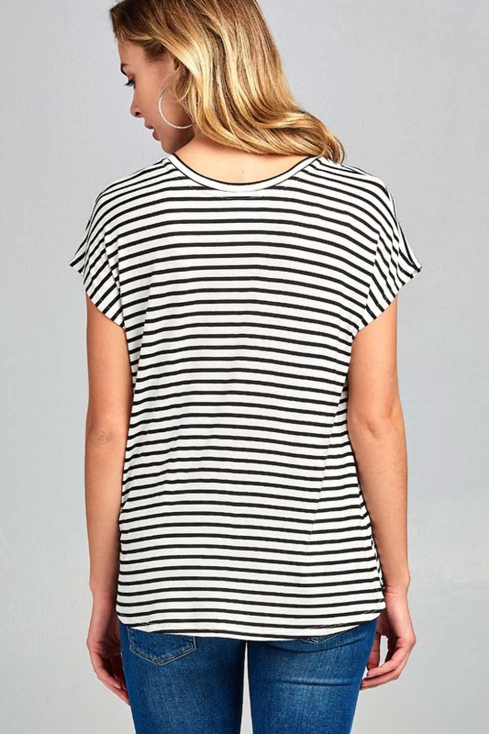 Classic Dolman Strech Stripe Tee ドルマンスリーブ ｖネックボーダーｔシャツ From L A 海外ファッションのインポートセレクトショップbloom