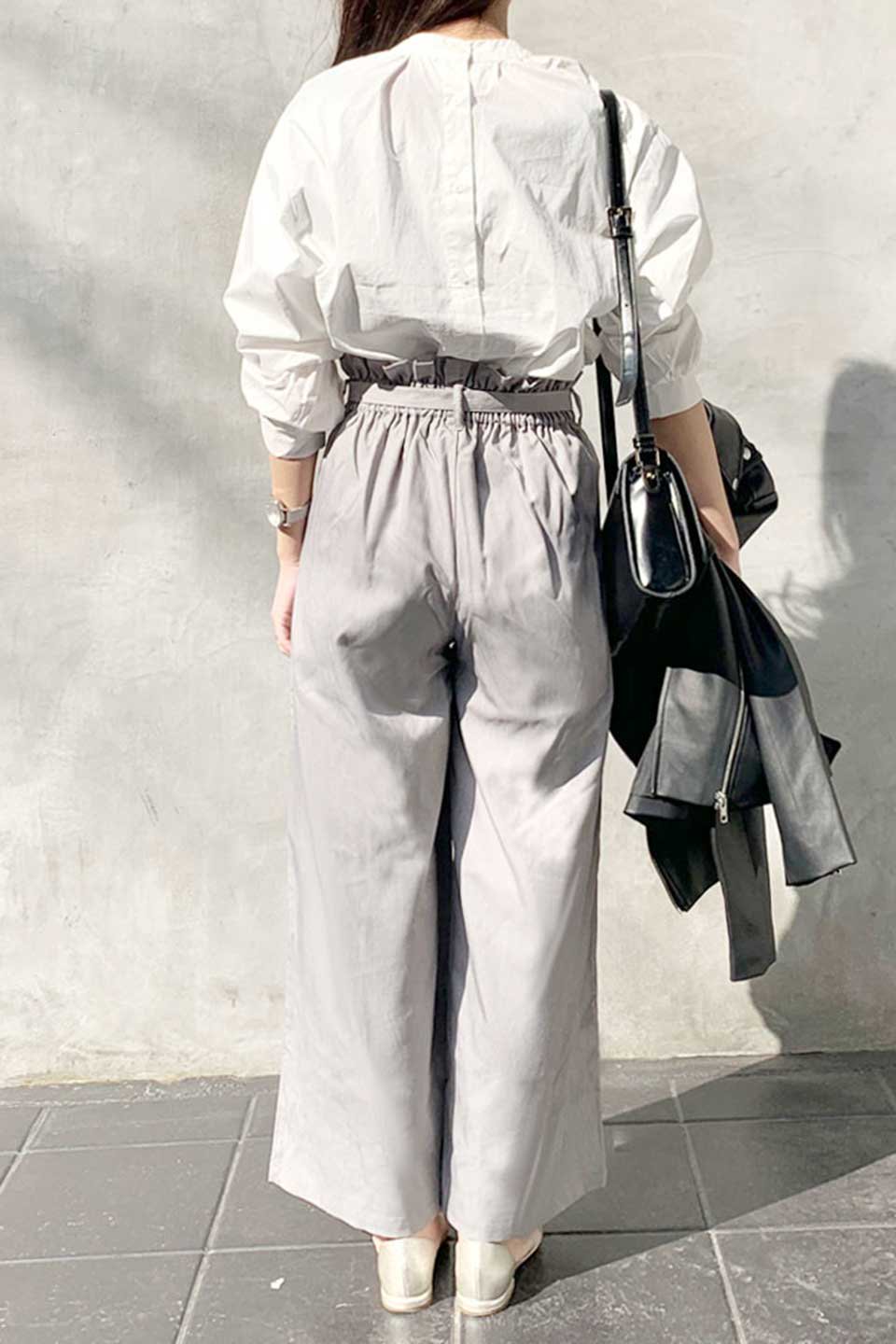 Ribbon Tied Wide Leg Pants レーヨン混・リボンワイドパンツ｜海外