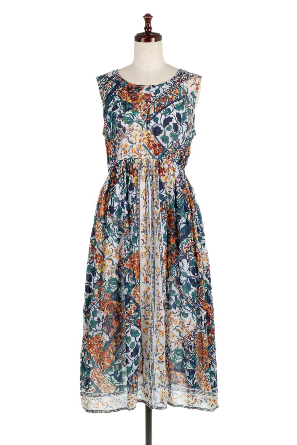 India Cotton Floral Print Dress インドコットン 花柄ワンピース 海外ファッションのインポートセレクトショップbloom