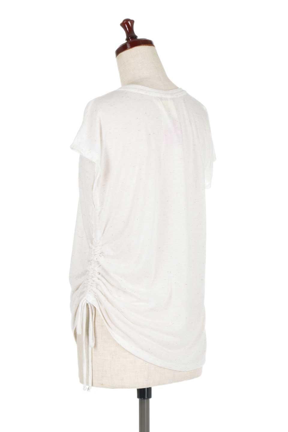 French Sleeve Side Cinch Top フレンチスリーブ・ ドロー