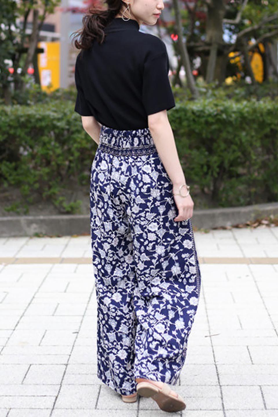 Ethnic Pattern Resort Pants エスニック柄・ワイドパンツ｜海外