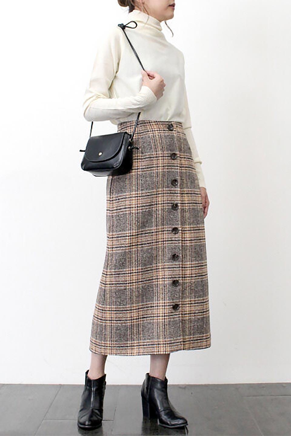 Retro Check Patterned Tweed Skirt レトロチェック ツイードスカート 海外ファッション のインポートセレクトショップbloom Retro Check Patterned Tweed Skirt レトロチェック ツイードスカート 海外ファッション のインポートセレクトショップbloom