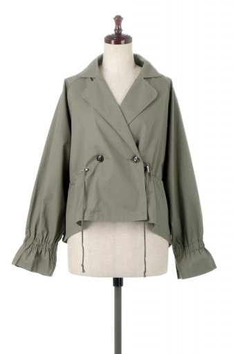 եåͥ奢˺Ŭʥݡȥ쥯ȥƥWaist Tie Short Trench Jacket ȥɥȡ硼ȥȥ