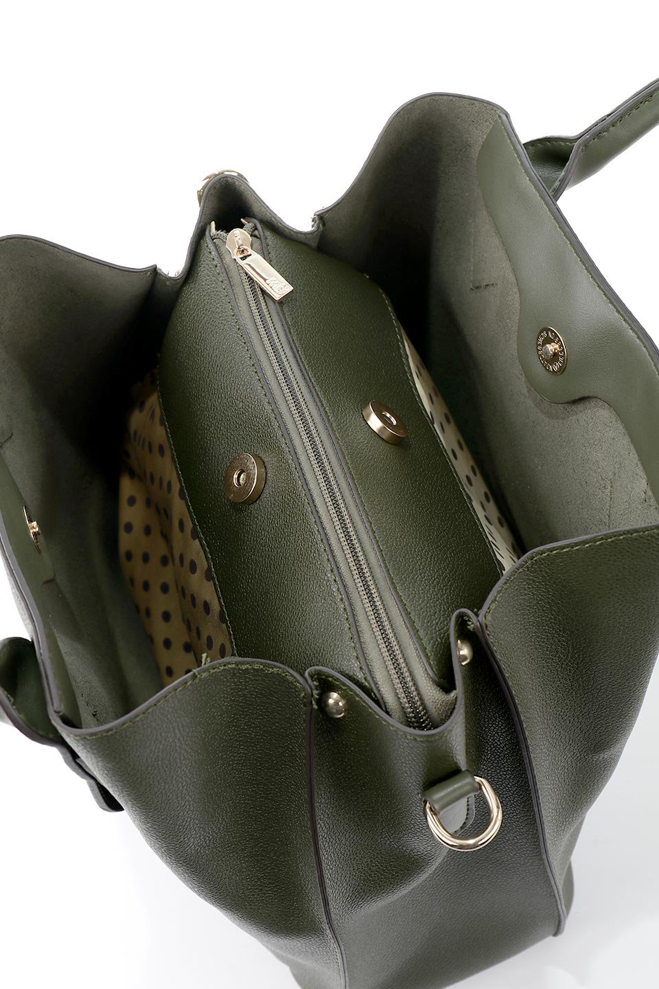 meliebiancoのAlma(Olive)スムースレザー・ハンドバッグ/海外ファッション好きにオススメのインポートバッグとかばん、MelieBianco（メリービアンコ）のバッグやハンドバッグ。手頃な大きさのビーガンレザー・ハンドバッグ。豊富なポケットで使いやすさ＆収納力は抜群のバッグです。/thumb-8