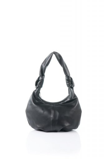 海外ファッションや大人カジュアルのためのインポートバッグ、かばんmelie bianco（メリービアンコ）のEmma (Black) ラウンドシルエット・ギャザーショルダーバッグ