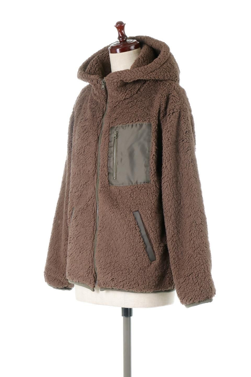 ボアフリース・フード付きジャケット｜海外ファッションのインポート