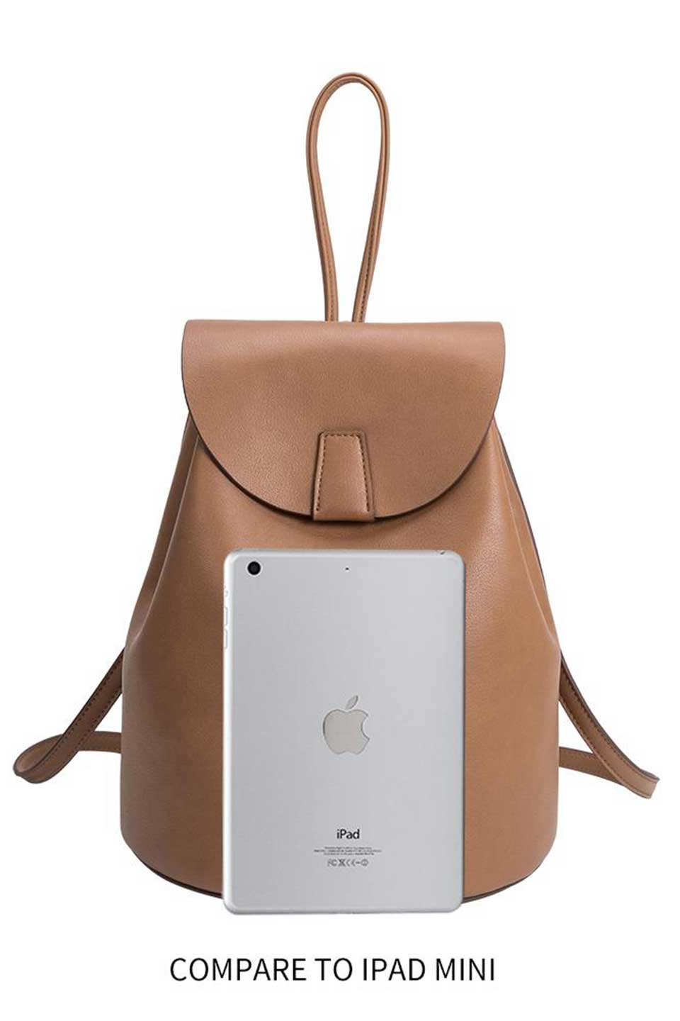 meliebiancoのAubrey(Mocha)ビーガンレザー・ミニリュック/海外ファッション好きにオススメのインポートバッグとかばん、MelieBianco（メリービアンコ）のバッグやその他。使いやすい程よい大きさのシンプルリュック。なめらかな高級ビーガンレザーを使用したシンプルデザインのアイテム。/thumb-13