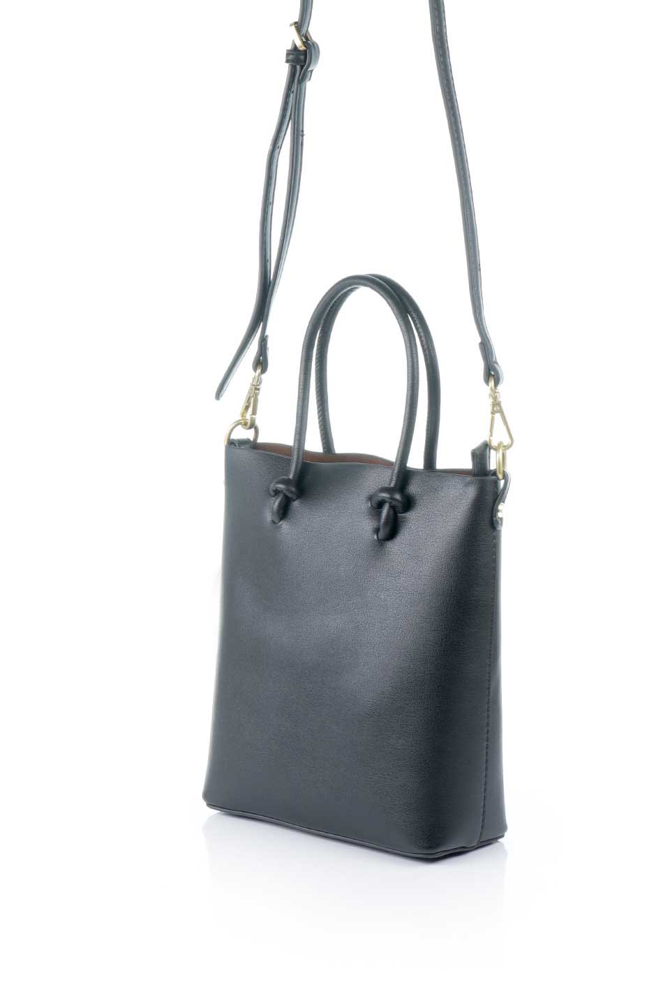 meliebiancoのBailey(Black)仕切り付き・２Ｗａｙミニトートバッグ/海外ファッション好きにオススメのインポートバッグとかばん、MelieBianco（メリービアンコ）のバッグやショルダーバッグ。仕切りやポケットが豊富で使いやすいミニトートバッグ。中央の仕切りの中にもポケットが付いています。/thumb-1